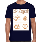 Playera Led Zeppelin Gold Symbols Algodón Premium #676