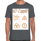 Playera Led Zeppelin Gold Symbols Algodón Premium #676
