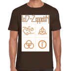 Playera Led Zeppelin Gold Symbols Algodón Premium #676