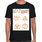 Playera Led Zeppelin Gold Symbols Algodón Premium #676