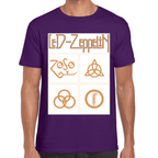 Playera Led Zeppelin Gold Symbols Algodón Premium #676
