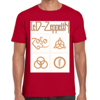 Playera Led Zeppelin Gold Symbols Algodón Premium #676