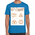 Playera Led Zeppelin Gold Symbols Algodón Premium #676