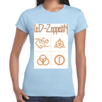 Playera Led Zeppelin Gold Symbols Algodón Premium #676