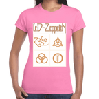 Playera Led Zeppelin Gold Symbols Algodón Premium #676