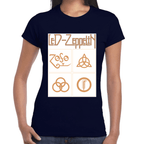 Playera Led Zeppelin Gold Symbols Algodón Premium #676