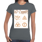 Playera Led Zeppelin Gold Symbols Algodón Premium #676