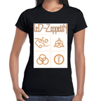 Playera Led Zeppelin Gold Symbols Algodón Premium #676