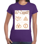 Playera Led Zeppelin Gold Symbols Algodón Premium #676