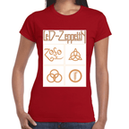 Playera Led Zeppelin Gold Symbols Algodón Premium #676