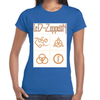 Playera Led Zeppelin Gold Symbols Algodón Premium #676