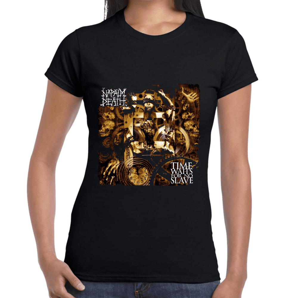 Playera Time Waits for No Slave Algodón Premium #678 Imagen secundaria del producto