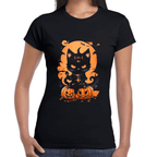 Playera Gatito De Halloween Algodón Premium #708
