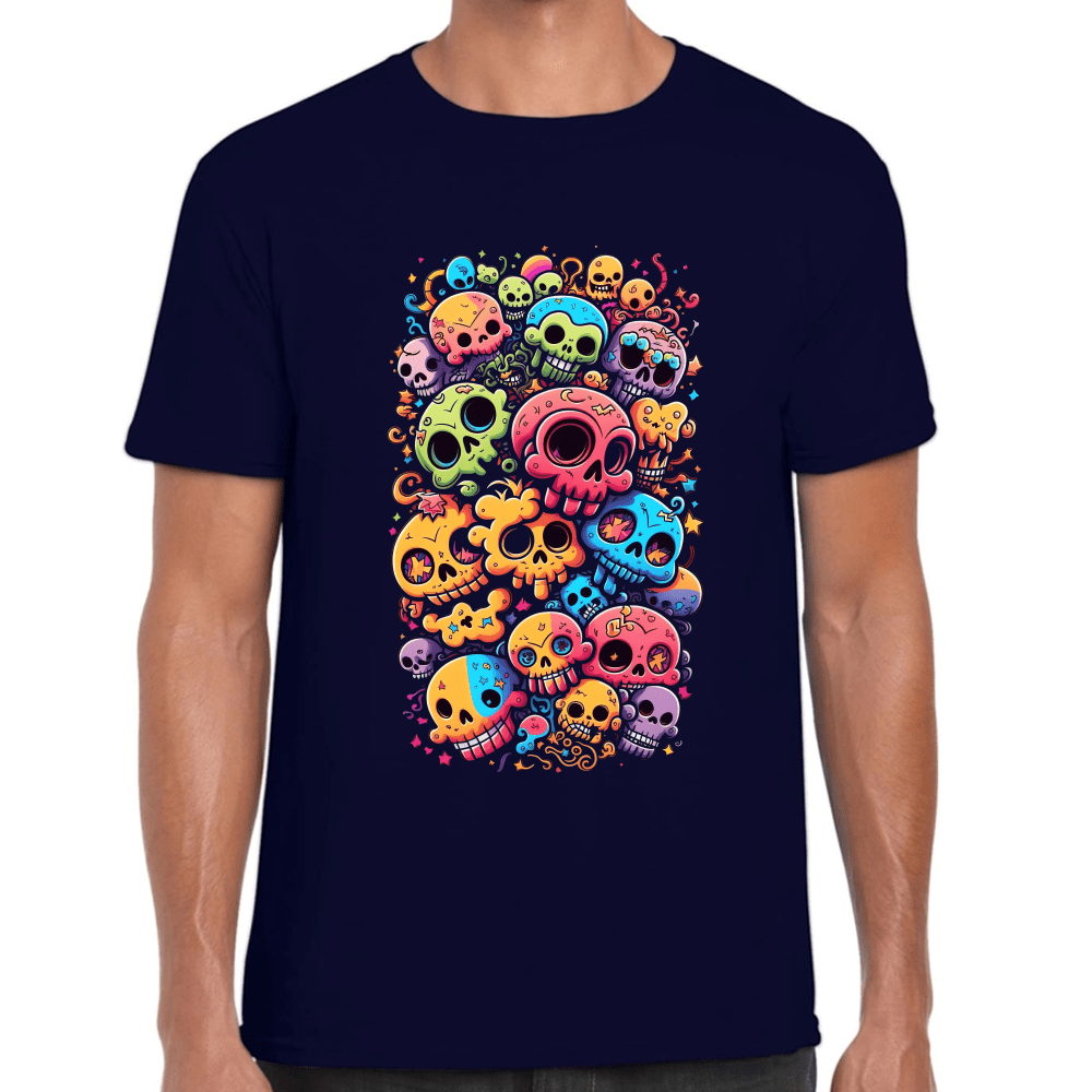 Playera Calaveritas Halloween y Día de Muertos Algodón Premium #709