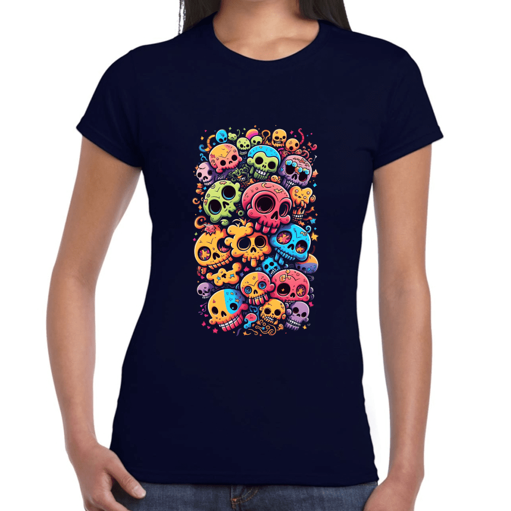 Playera Calaveritas Halloween y Día de Muertos Algodón Premium #709