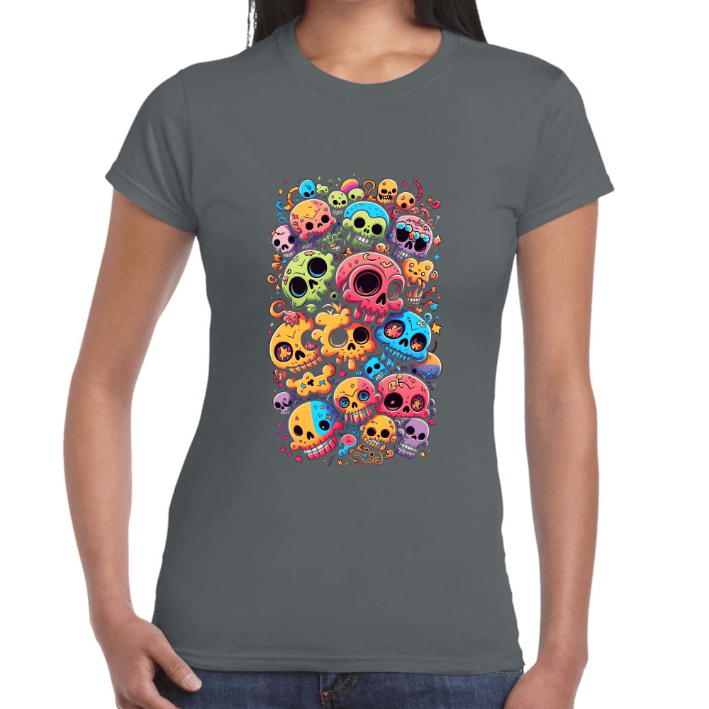 Playera Calaveritas Halloween y Día de Muertos Algodón Premium #709