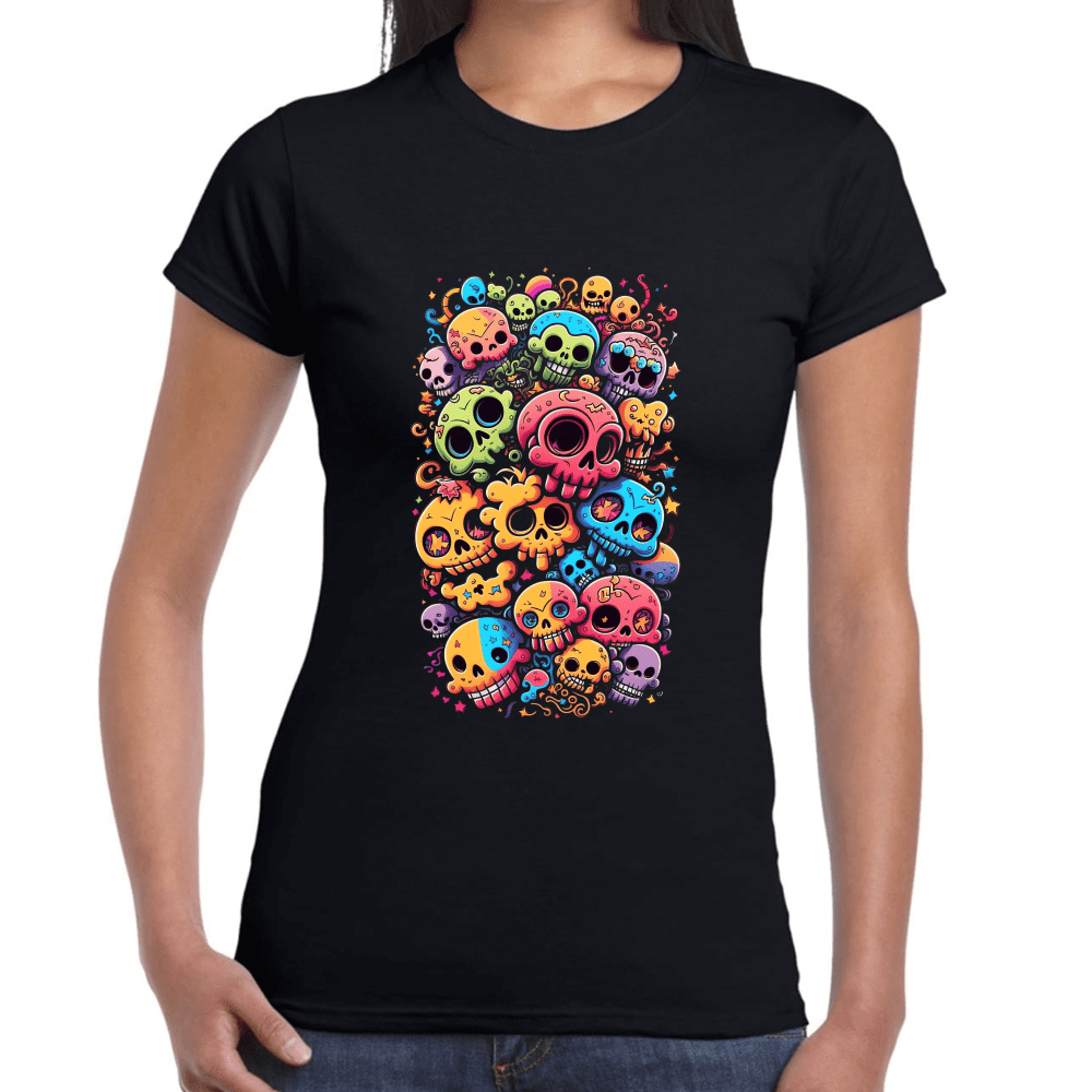 Playera Calaveritas Halloween y Día de Muertos Algodón Premium #709