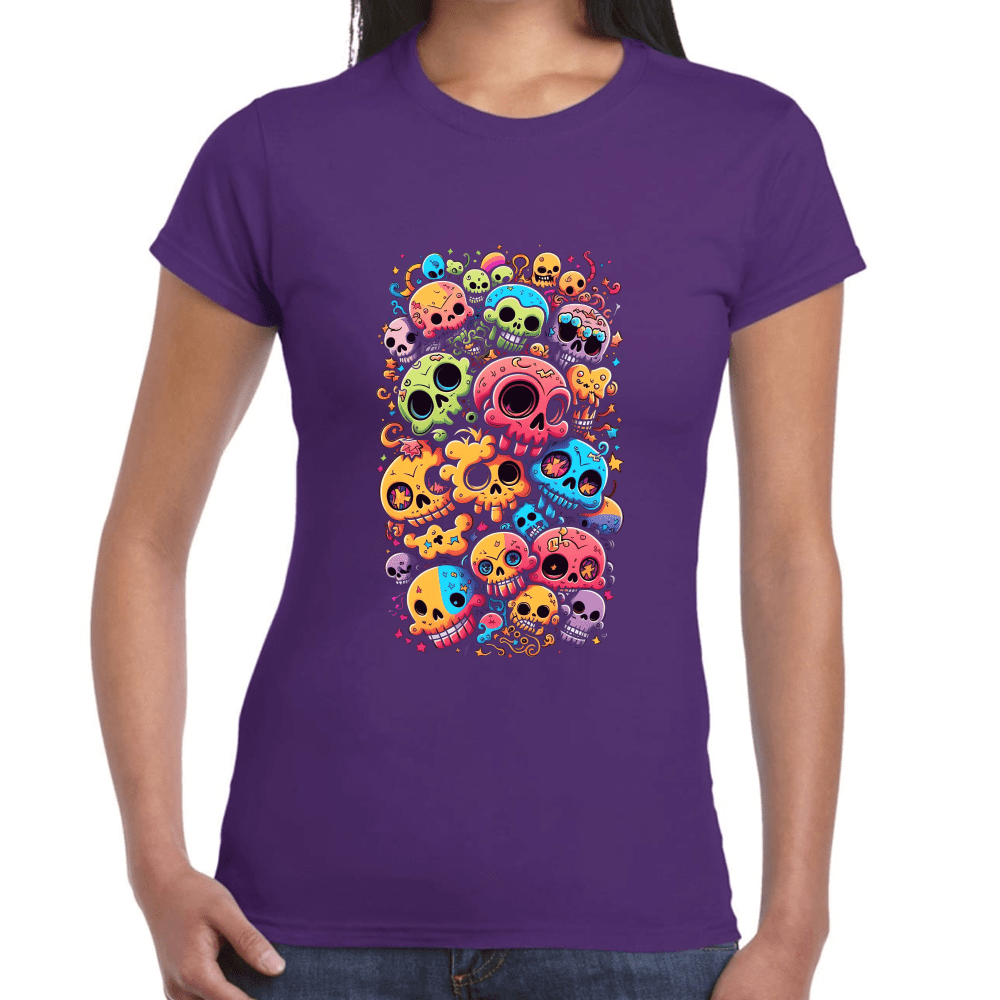 Playera Calaveritas Halloween y Día de Muertos Algodón Premium #709