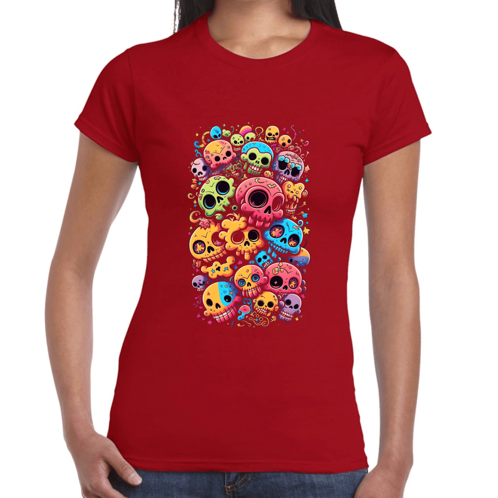 Playera Calaveritas Halloween y Día de Muertos Algodón Premium #709