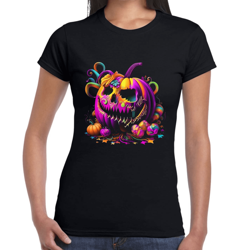 Playera Calabaza De Halloween Algodón Premium #710