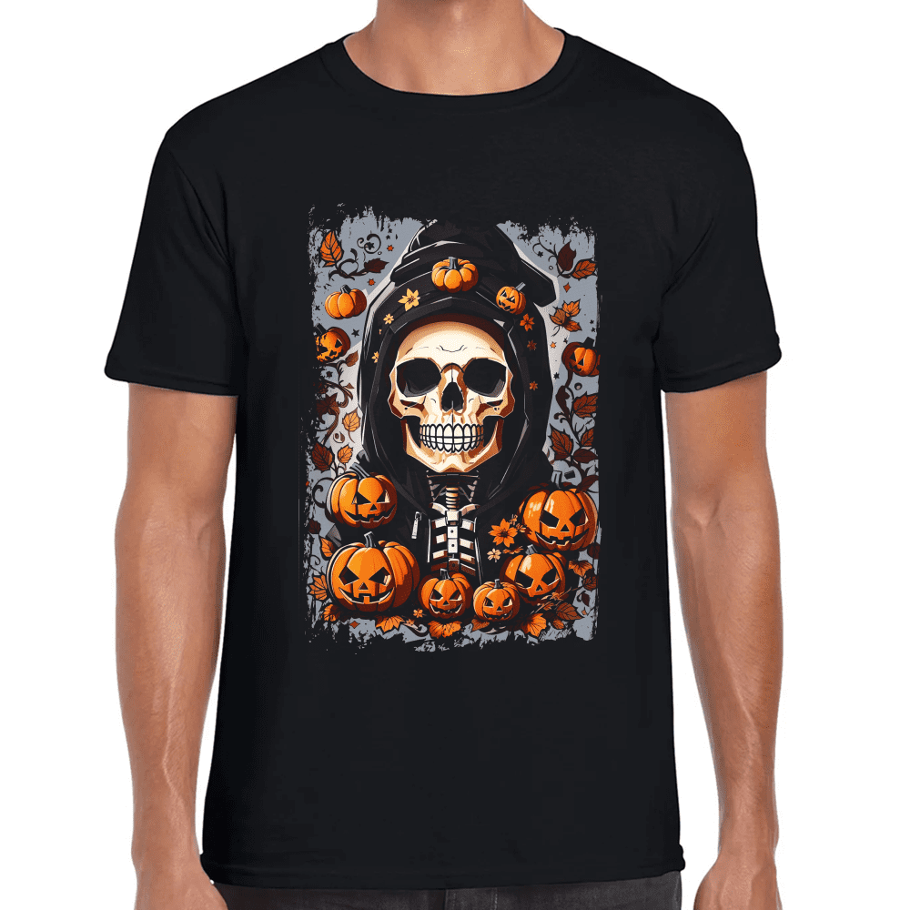 Playera De Calavera Día de Muertos y Halloween Algodón Premium #715