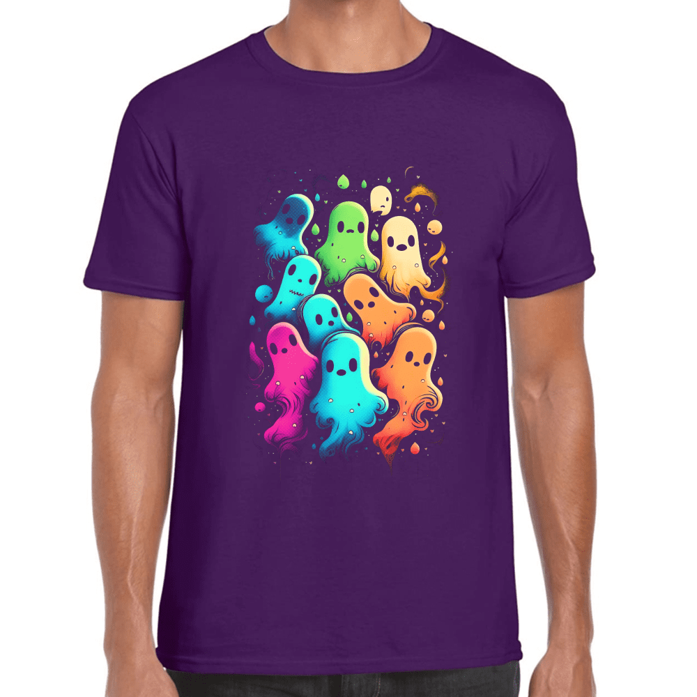Playera Fantasmas De Halloween Algodón Premium #718