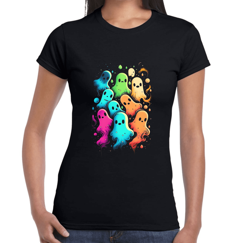 Playera Fantasmas De Halloween Algodón Premium #718