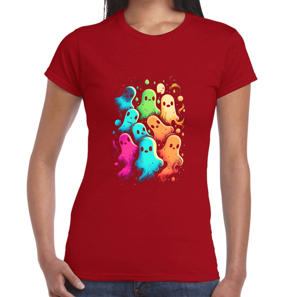 Playera Fantasmas De Halloween Algodón Premium #718