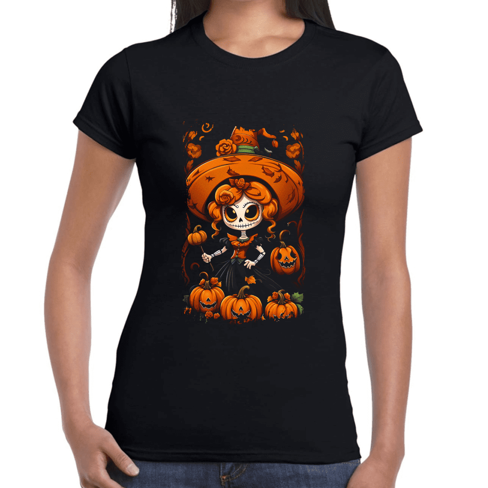 Playera Catrina Día de Muertos y Halloween Algodón Premium #722