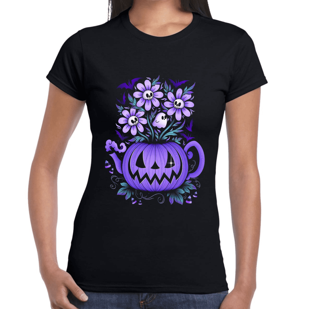 Playera Maceta de Calabaza Halloween Algodón Premium #724