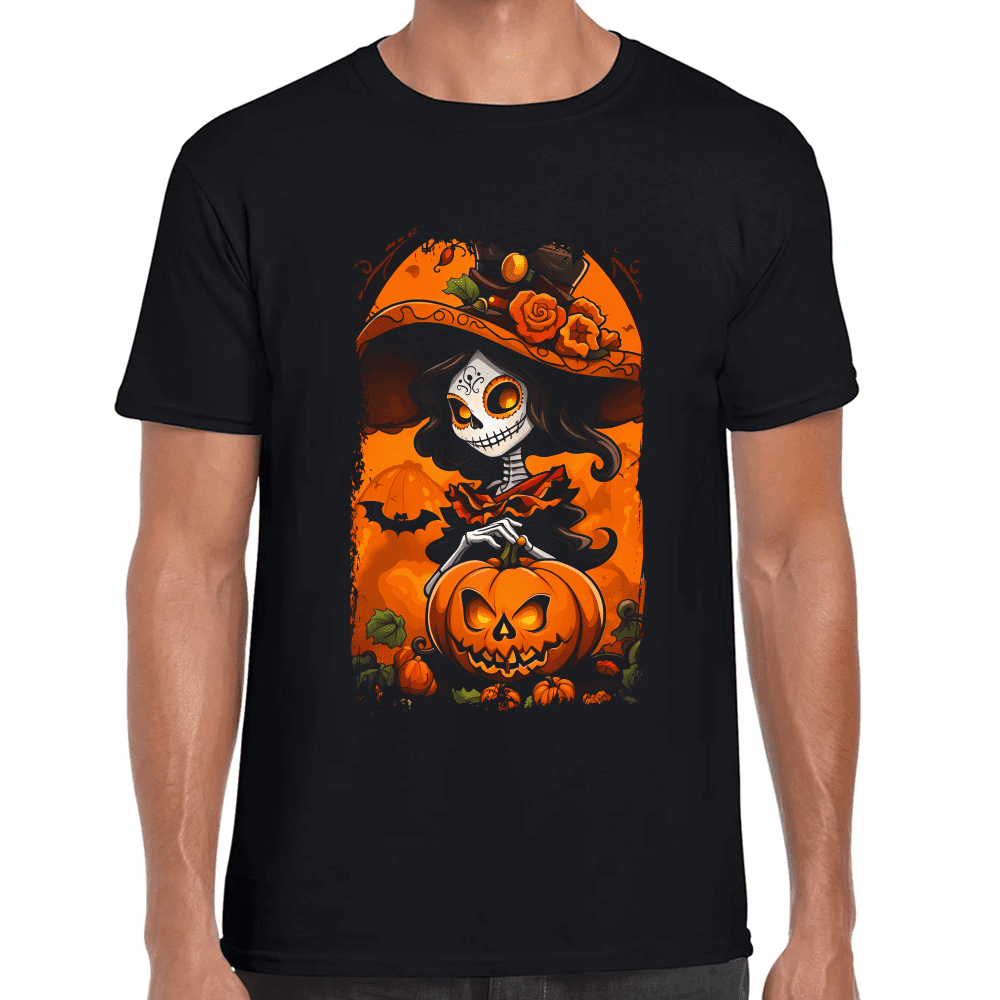 Playera Catrina De Halloween Algodón Premium #728