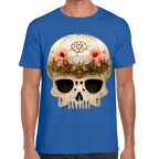Playera Cráneo Con Flores Día De Muertos Algodón Premium #732
