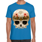 Playera Cráneo Con Flores Día De Muertos Algodón Premium #732