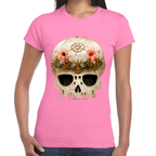 Playera Cráneo Con Flores Día De Muertos Algodón Premium #732