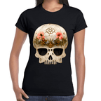 Playera Cráneo Con Flores Día De Muertos Algodón Premium #732