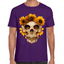 Playera Cráneo Con Flores Día de Muertos Algodón Premium #733