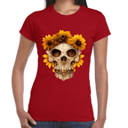 Playera Cráneo Con Flores Día de Muertos Algodón Premium #733