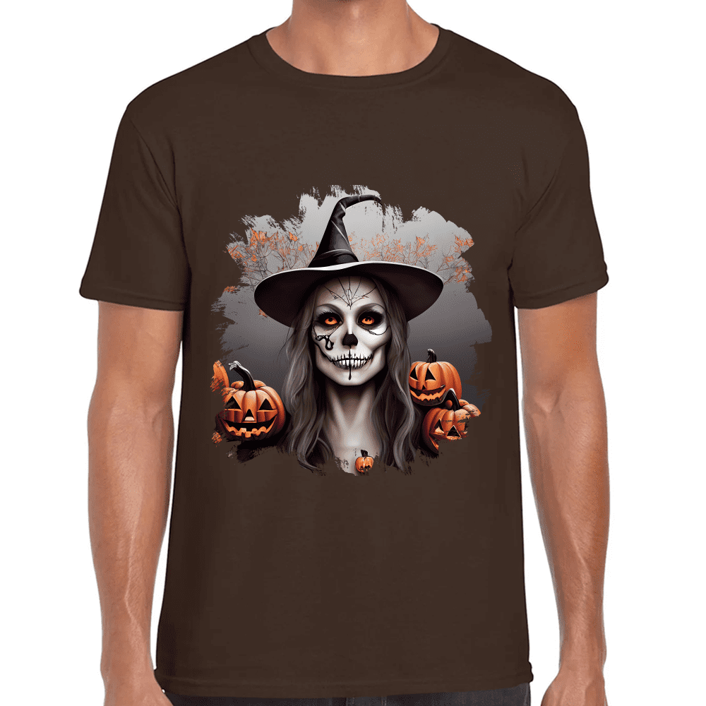 Playera Bruja De Halloween Algodón Premium #735