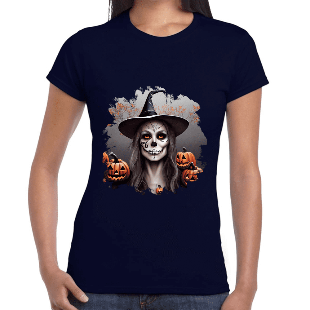 Playera Bruja De Halloween Algodón Premium #735
