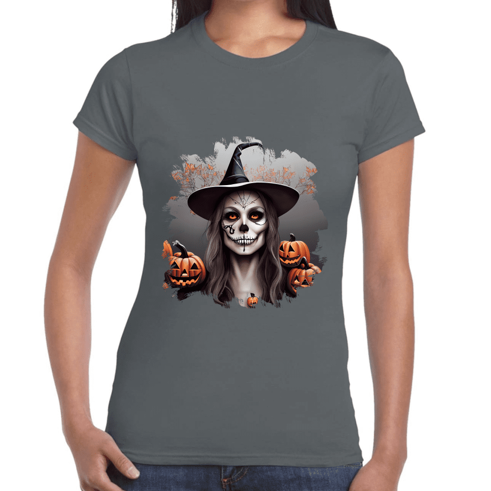 Playera Bruja De Halloween Algodón Premium #735