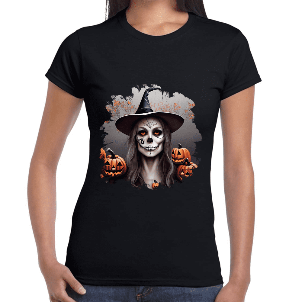 Playera Bruja De Halloween Algodón Premium #735
