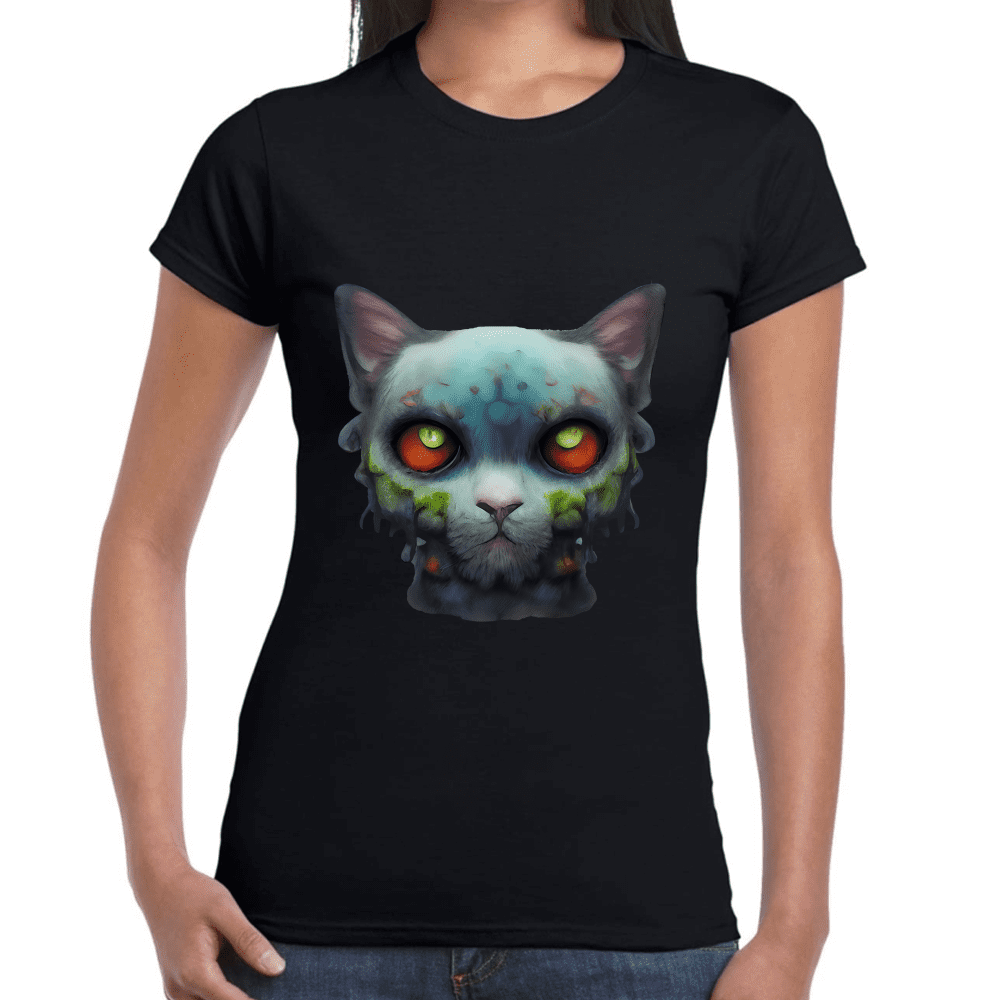 Playera Gatito Halloween Algodón Premium #738