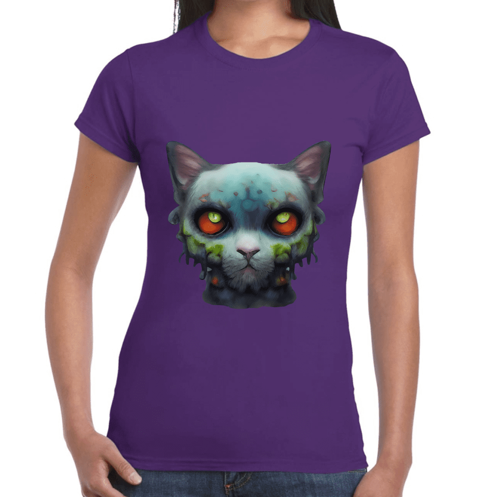 Playera Gatito Halloween Algodón Premium #738