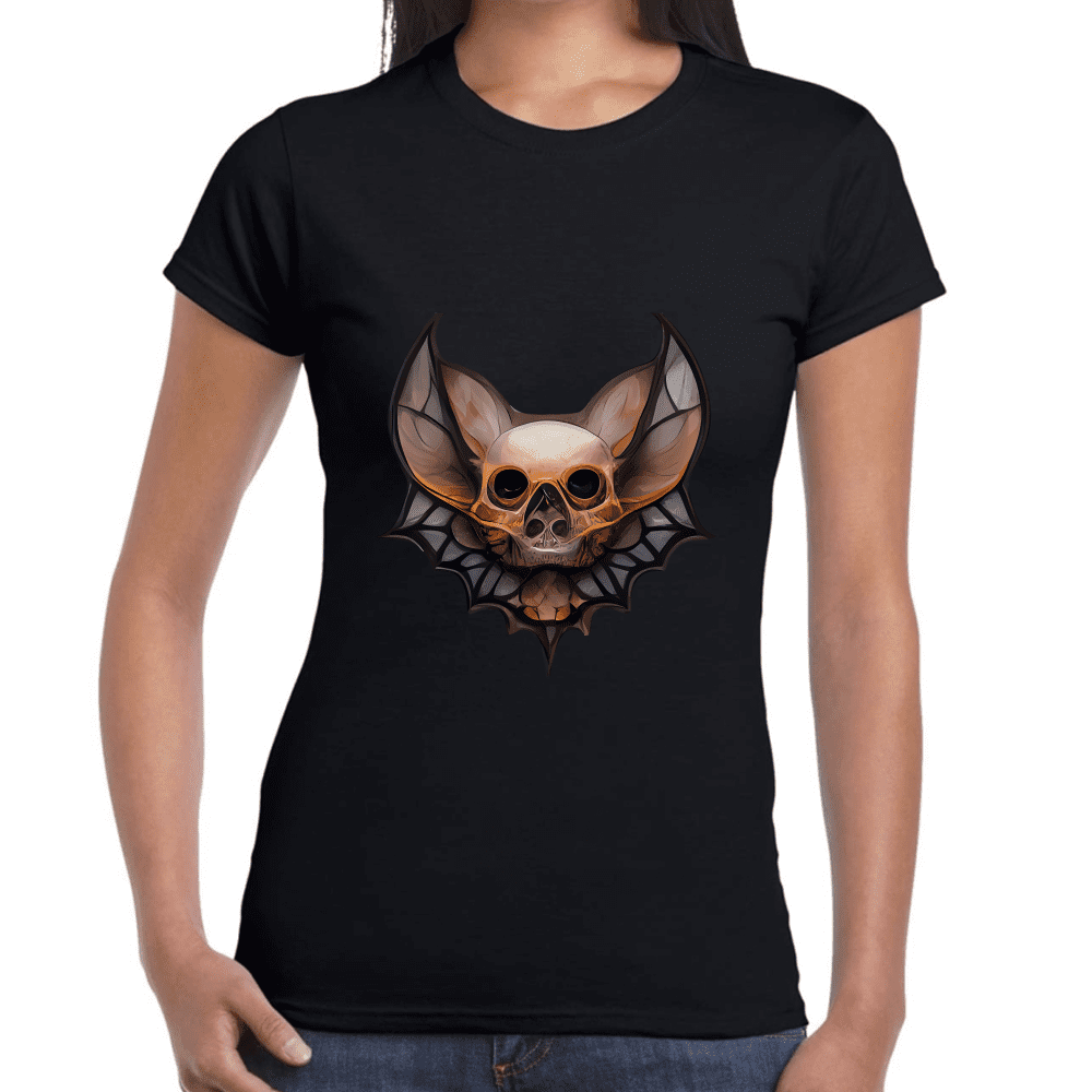 Playera Cráneo Murciélago Algodón Premium #739 Imagen secundaria del producto