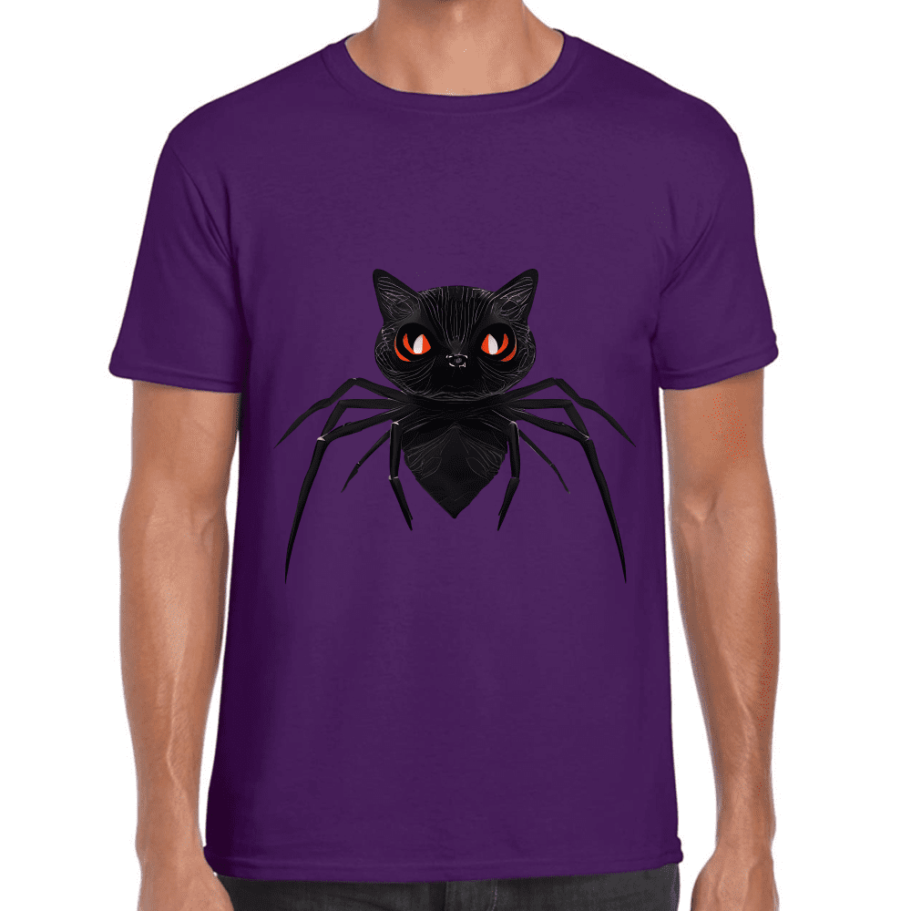 Playera Araña Gatito Halloween Algodón Premium #741
