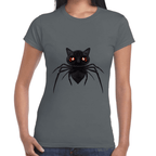 Playera Araña Gatito Halloween Algodón Premium #741