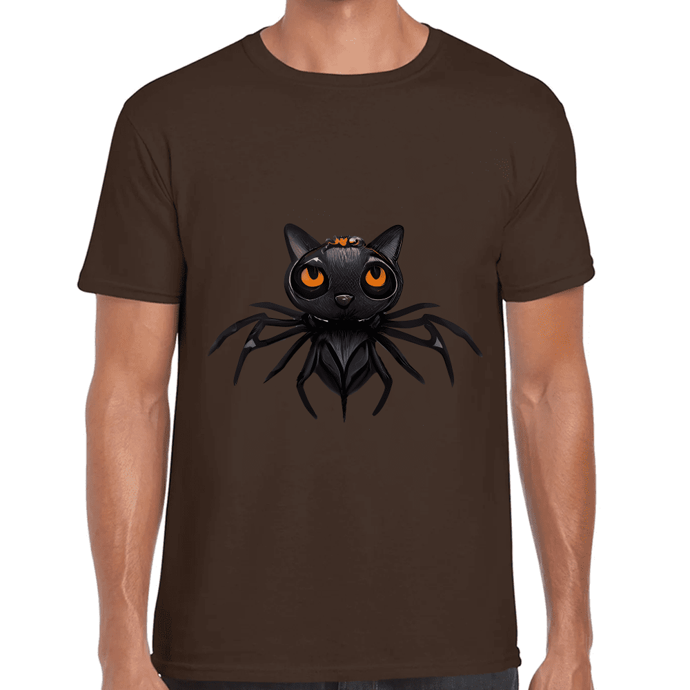 Playera Araña Gatito Halloween Algodón Premium #742