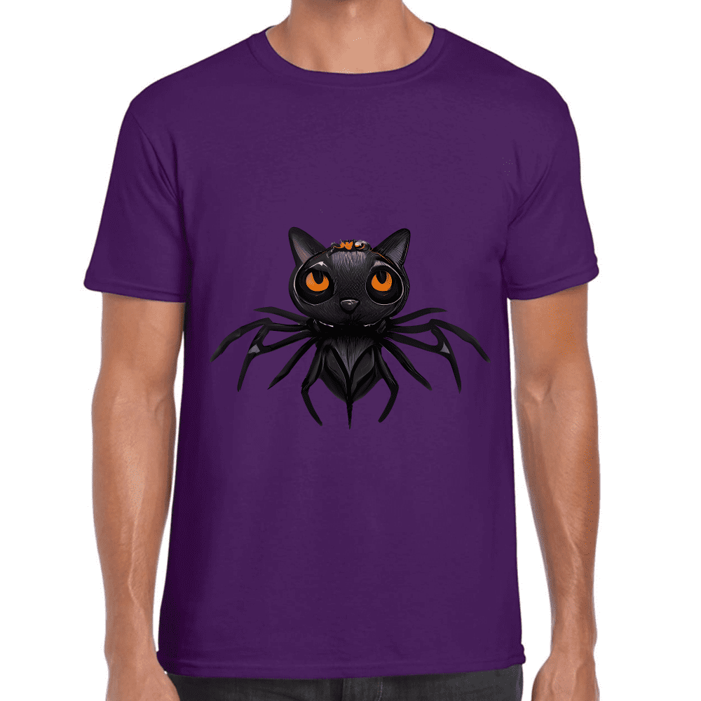 Playera Araña Gatito Halloween Algodón Premium #742