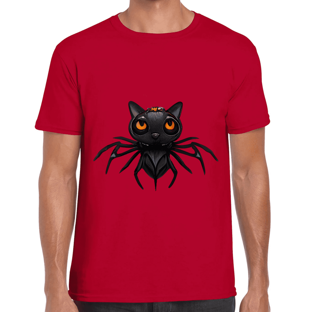 Playera Araña Gatito Halloween Algodón Premium #742