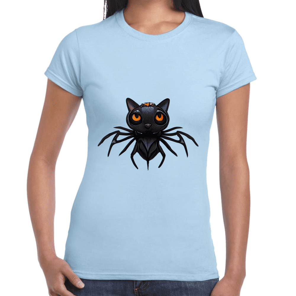 Playera Araña Gatito Halloween Algodón Premium #742